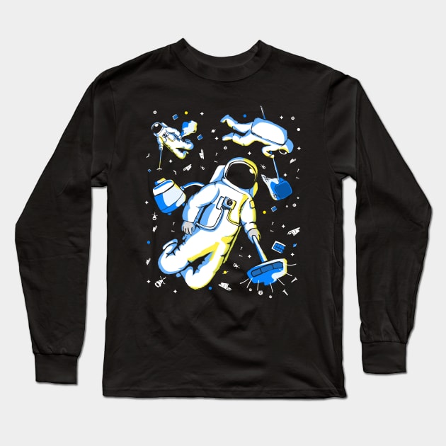 Astronaut Space Junk Satellite Gift Long Sleeve T-Shirt by Shirtglueck